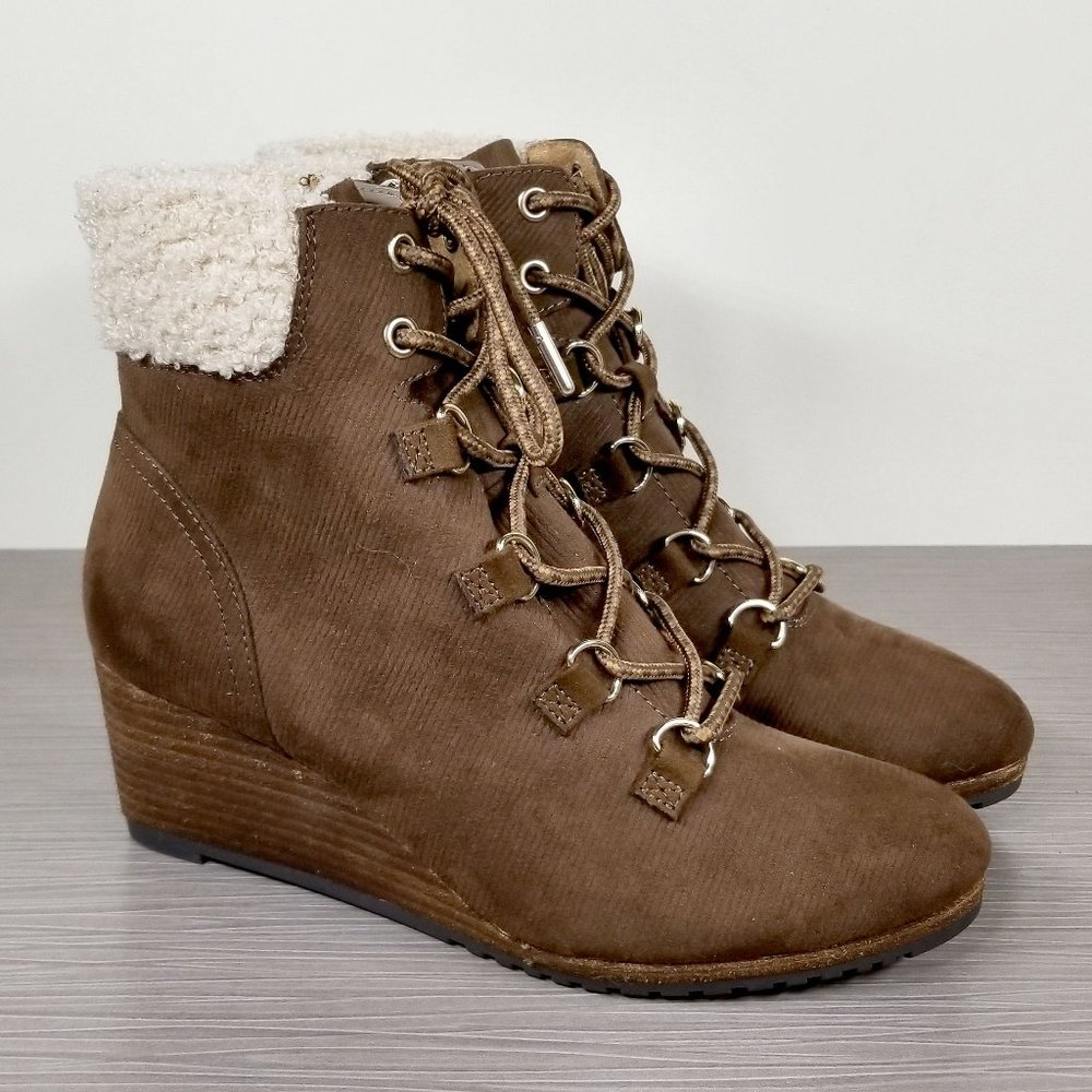 Dr. Scholl's Charmer Wedge Bootie, Brown Fabric, Womens Size 6 US / 36